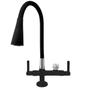 Imagem de 7142 C80 Torneira Gourmet Bica Móvel Preta em ABS Bancada Mesa Pia Cozinha Tubo Flexível Cone Saída Filtro 1/2 Purificador 1/4