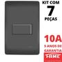 Imagem de 7un Interruptor Paralelo Three Way 10A Com Placa Habitat Black FAME