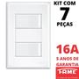 Imagem de 7un Interruptor Paralelo Three Way 2 Teclas 16A Com Placa Evidence FAME