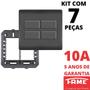 Imagem de 7un Interruptor Paralelo Three Way 4 Teclas 10A Com Placa 4x4 Habitat Black FAME