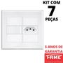 Imagem de 7un Interruptor Simples 16A e Tomada Padrão 2P+T 10A Com Placa Evidence FAME