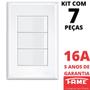 Imagem de 7un Interruptor Simples 3 Teclas 16A Com Placa 4x2 Evidence FAME