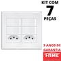 Imagem de 7un Interruptor Simples 4 Teclas 16A e Tomada Padrão Dupla 2P+T 10A Com Placa Evidence FAME