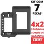 Imagem de 7un Placa 4X2 03 Módulos Com Suporte Habitat Black FAME