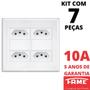 Imagem de 7un Tomada Padrão Quádrupla 2P+T 10A 4X4 Com Placa Evidence FAME