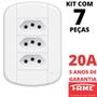 Imagem de 7un Tomada Padrão Tripla 2P+T 20A Com Placa Blanc Mais FAME
