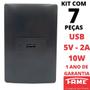 Imagem de 7un Tomada USB Bivolt 15W 5V 3A Com Placa Habitat Black FAME