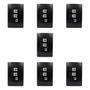 Imagem de 7un Tomada VD RJ11 4 Vias RJ45 CAT 6E 8 Vias Dupla Com Placa Habitat Black FAME