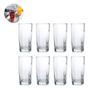 Imagem de 8 Copo Bali Transparente Quadrado 320ML Suco Água Refresco