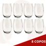 Imagem de 8 Copos Redondo Vidro Transparente California Mesa 450ml