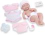 Imagem de 8 peças Layette Baby Doll Gift Set  JC Brinquedos - La Newborn Nursery  14" Boneca recém-nascida sorridente de 14" em   rosa Idades 2+, Sorriso Rosa