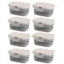 Imagem de 8 Pote Para Alimentos Com Tampa Fixa 600Ml Transp Bpa Free