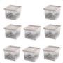 Imagem de 8 Pote Para Alimentos Transparente Prisma 430ml Com Tampa