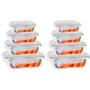 Imagem de 8 Pote Vidro Retangular 370ml+640ml+1040ml+1520ml 4 Tamanhos