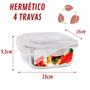 Imagem de 8 Potes Hermetico 800ml Quadrado Vidro Microondas Multiuso