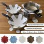 Imagem de 8 Protetor Térmico de Panela e Pratos de Aço Inox, Porcelana, Cerâmica, Vidro e Madeira - Sisal Branco - Protege Mesa