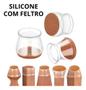 Imagem de 8 Protetores De Pé De Cadeira Silicone Quadrado C/ Feltro