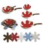 Imagem de 8 Suporte Térmico Para Panela e Pratos de Aço Inox, Porcelana, Cerâmica, Vidro e Madeira - Sisal Vermelho - Protege Mesa