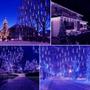 Imagem de 8 Tubos De Luz Led De 50cm Em Cascata De Iluminação Efeito Gelo Chuva Natal LED Azul