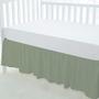 Imagem de 800 TC Sage Crib Saia Dust Ruffle, 100% algodão egípcio, berço de berçário criança (28 "x 52" x 14'') Saia de cama para meninos ou meninas