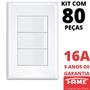 Imagem de 80un Interruptor Simples 3 Teclas 16A Com Placa 4x2 Evidence FAME