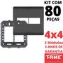 Imagem de 80un Placa 4X4 02 Módulos Com Suporte Habitat Black FAME