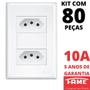 80un Tomada Padrão Dupla 2P+T 10A Com Placa Evidence FAME Imagem de 80un Tomada Padrão Dupla 2P+T 10A Com Placa Evidence FAME