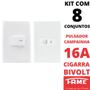 Imagem de 8un Campainha Cigarra Bivolt Pulsador Com Placa Evidence FAME