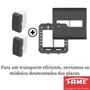 Imagem de 8un Interruptor Paralelo Three Way 2 Teclas 10A Com Placa 4x4 Habitat Black FAME