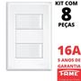 Imagem de 8un Interruptor Paralelo Three Way 2 Teclas 16A Com Placa Evidence FAME