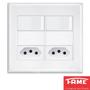 Imagem de 8un Interruptor Simples 2 Teclas 16A e Tomada Padrão Dupla 2P+T 20A Com Placa Evidence FAME