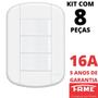 Imagem de 8un Interruptor Simples 3 Teclas 16A Com Placa Blanc Mais FAME