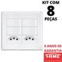 Imagem de 8un Interruptor Simples 4 Teclas 16A e Tomada Padrão Dupla 2P+T 20A Com Placa Evidence FAME