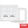 Imagem de 8un Interruptor Simples 4 Teclas 16A e Tomada Padrão Dupla 2P+T 20A Com Placa Evidence FAME