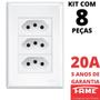 Imagem de 8un Tomada Padrão Tripla 2P+T 20A Com Placa Evidence FAME