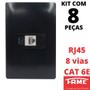 Imagem de 8un Tomada Rede RJ45 CAT 6E 8 Vias Com Placa Habitat Black FAME