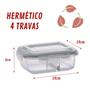 Imagem de 8UNI Pote de Vidro Hermético Tampa e Divisória 1010ML Retangular