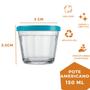Imagem de 9 Pote Americano Vidro C/Tampa Cores Amlimento 150ml Nadir