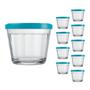 Imagem de 9 Pote Americano Vidro C/Tampa Cores Amlimento 150ml Nadir
