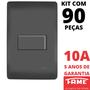 Imagem de 90un Interruptor Simples 10A Com Placa Habitat Black FAME