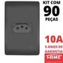 Imagem de 90un Tomada Padrão 2P+T 10A Com Placa Habitat Black FAME