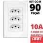 Imagem de 90un Tomada Padrão Tripla 2P+T 10A Com Placa Evidence FAME