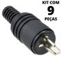 Imagem de 9un Conector Plug Paf Din 2 Pinos Macho Philips Akai Grundig Marantz Sansui Telefunken