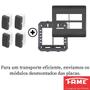 Imagem de 9un Interruptor Paralelo Three Way 4 Teclas 10A Com Placa 4x4 Habitat Black FAME