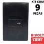Imagem de 9un Interruptor Pulsador Campainha 16A Com Placa Habitat Black FAME