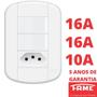 Imagem de 9un Interruptor Simples 2 Teclas 16A e Tomada Padrão 2P+T 10A Com Placa Blanc Mais FAME