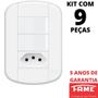 Imagem de 9un Interruptor Simples 2 Teclas 16A e Tomada Padrão 2P+T 10A Com Placa Blanc Mais FAME
