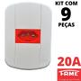Imagem de 9un Tomada Padrão 2P+T 20A Vermelha Com Placa Blanc Mais FAME