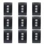 Imagem de 9un Tomada Rede RJ45 CAT 6E 8 Vias Tripla Com Placa Habitat Black FAME