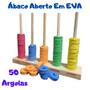 Imagem de Ábaco Aberto Escolar Em EVA com 5 Hastes e 50 Argolas Coloridas Brinquedo Educativo